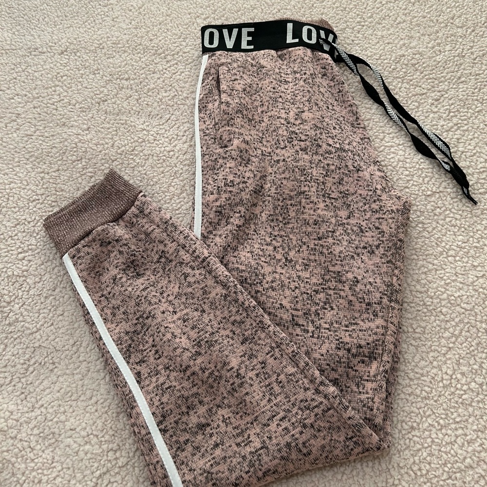 New Look Women’s Ribbed Knit Pants Elastic Waist w/ Drawstring Size L